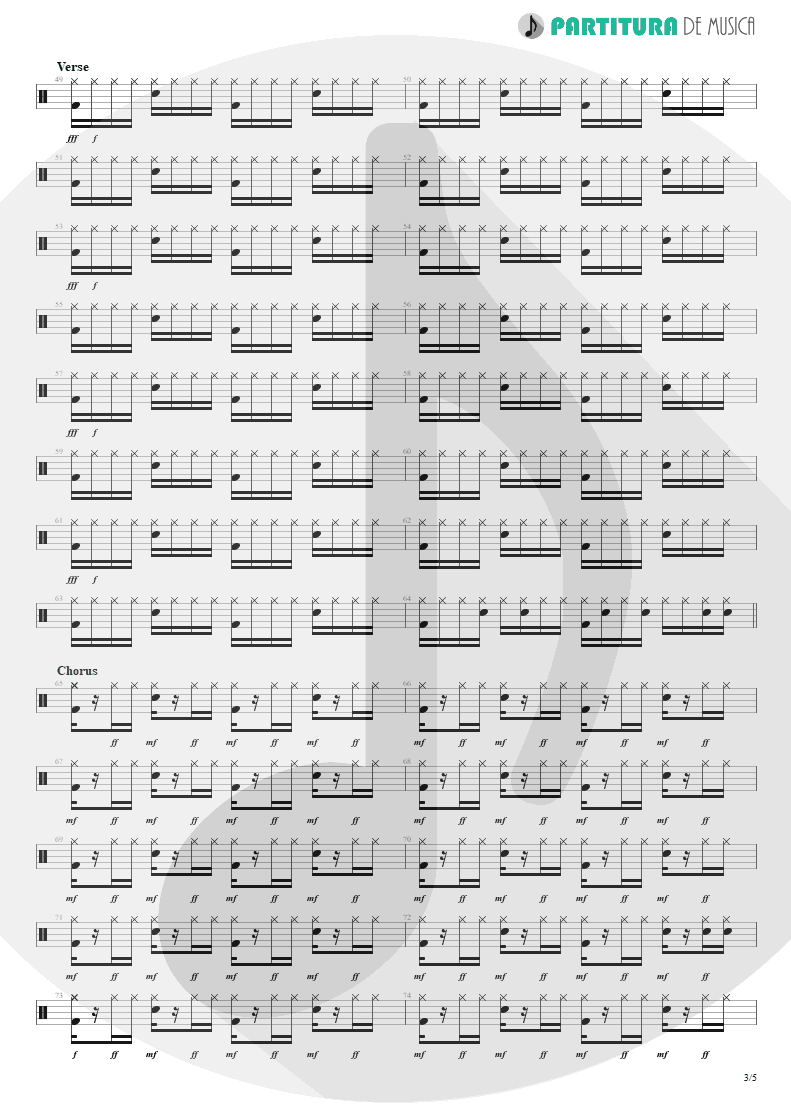 Partitura de musica de Bateria - Cosmic Girl | Jamiroquai | Travelling Without Moving 1996 - pag 3