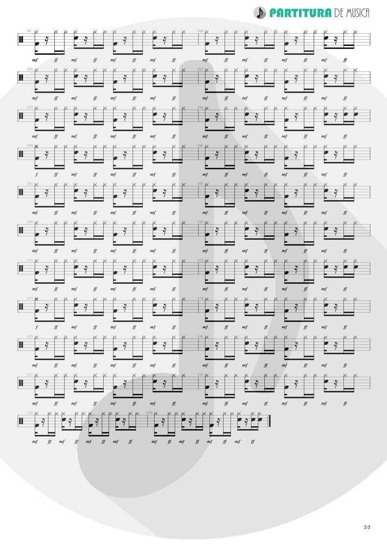 Partitura de musica de Bateria - Cosmic Girl | Jamiroquai | Travelling Without Moving 1996 - pag 5