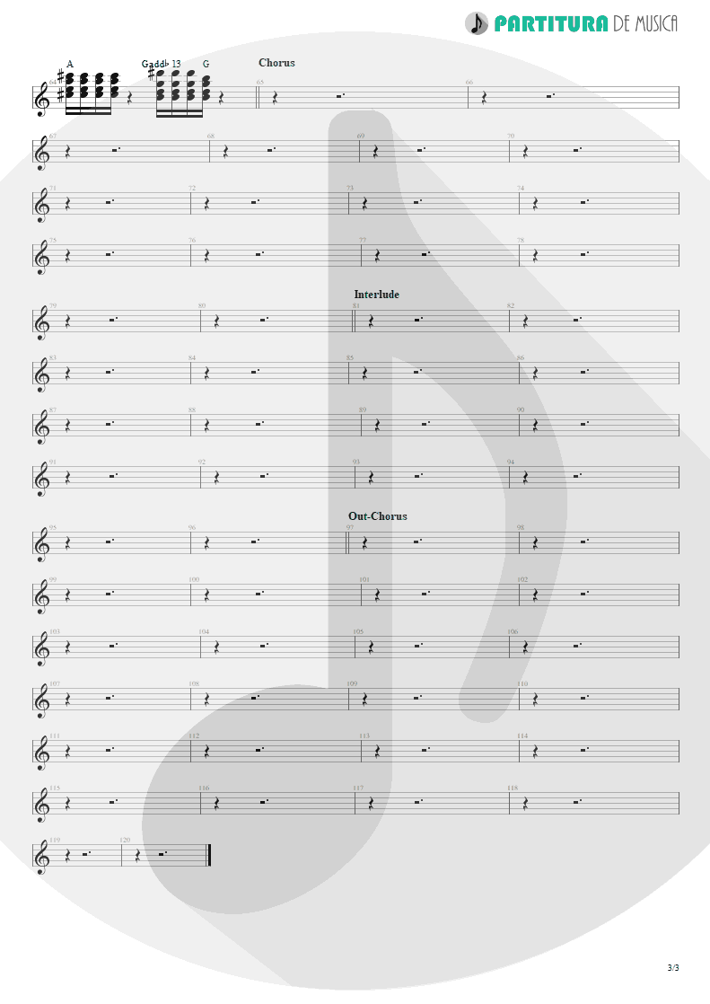 Partitura de musica de Guitarra Elétrica - Cosmic Girl | Jamiroquai | Travelling Without Moving 1996 - pag 3