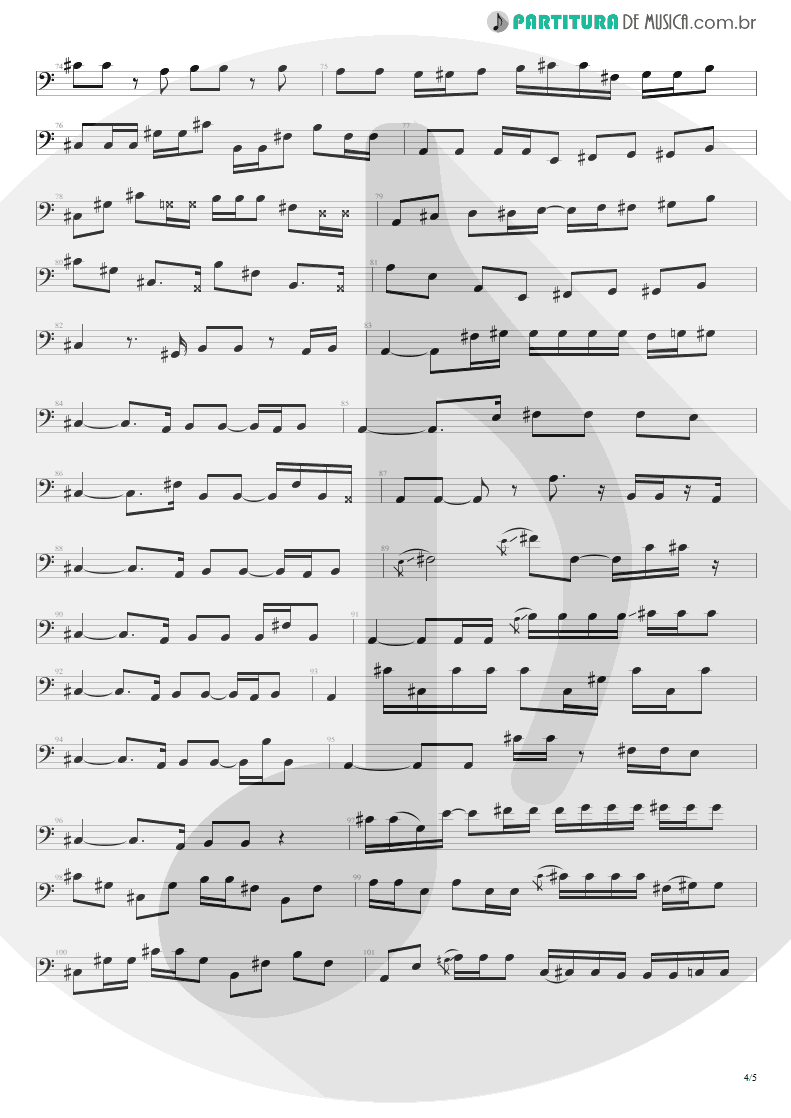 Partitura de musica de Baixo Elétrico - All Along The Watchtower | Jimi Hendrix | Electric Ladyland 1968 - pag 4