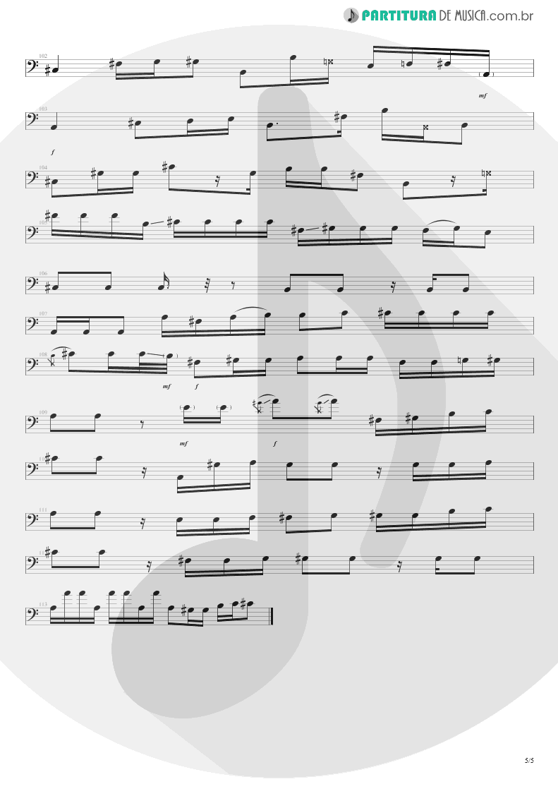 Partitura de musica de Baixo Elétrico - All Along The Watchtower | Jimi Hendrix | Electric Ladyland 1968 - pag 5