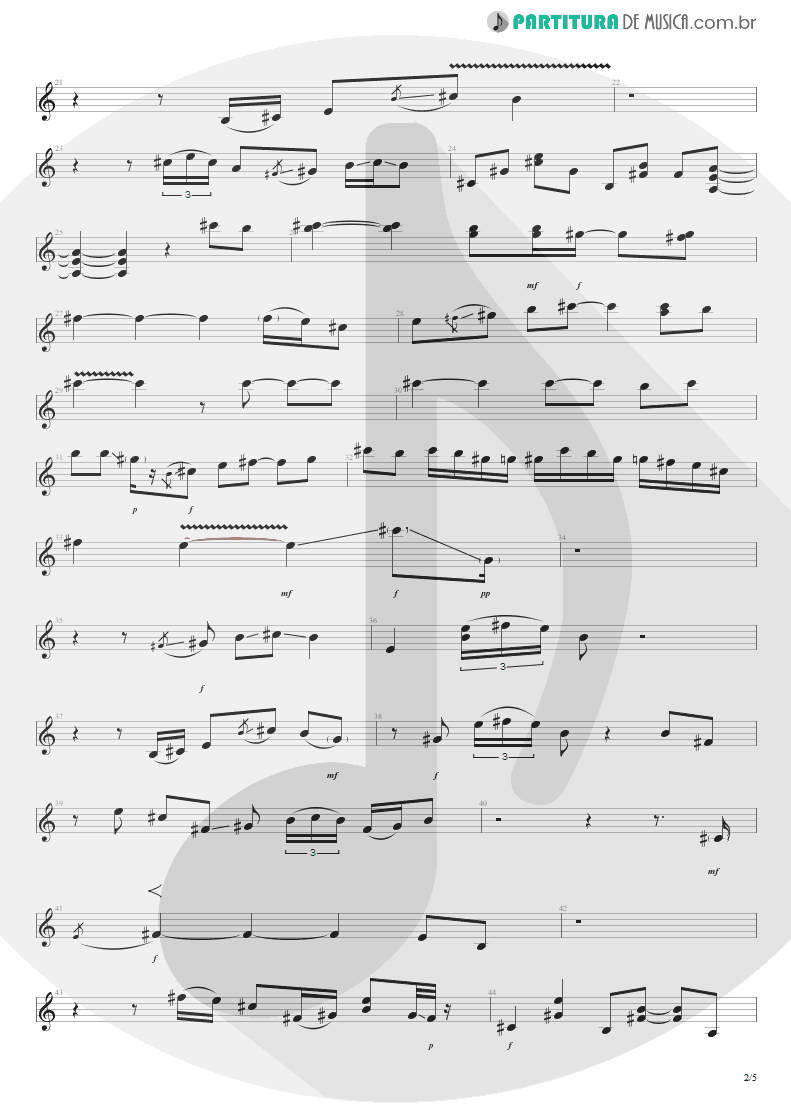 Partitura de musica de Guitarra Elétrica - All Along The Watchtower | Jimi Hendrix | Electric Ladyland 1968 - pag 2