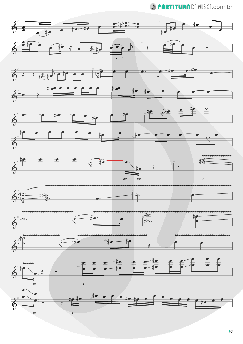 Partitura de musica de Guitarra Elétrica - All Along The Watchtower | Jimi Hendrix | Electric Ladyland 1968 - pag 3
