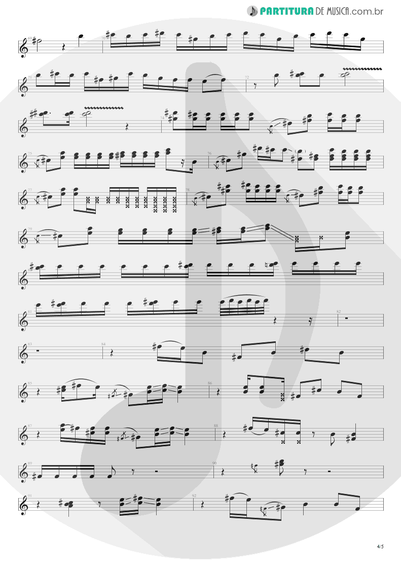 Partitura de musica de Guitarra Elétrica - All Along The Watchtower | Jimi Hendrix | Electric Ladyland 1968 - pag 4