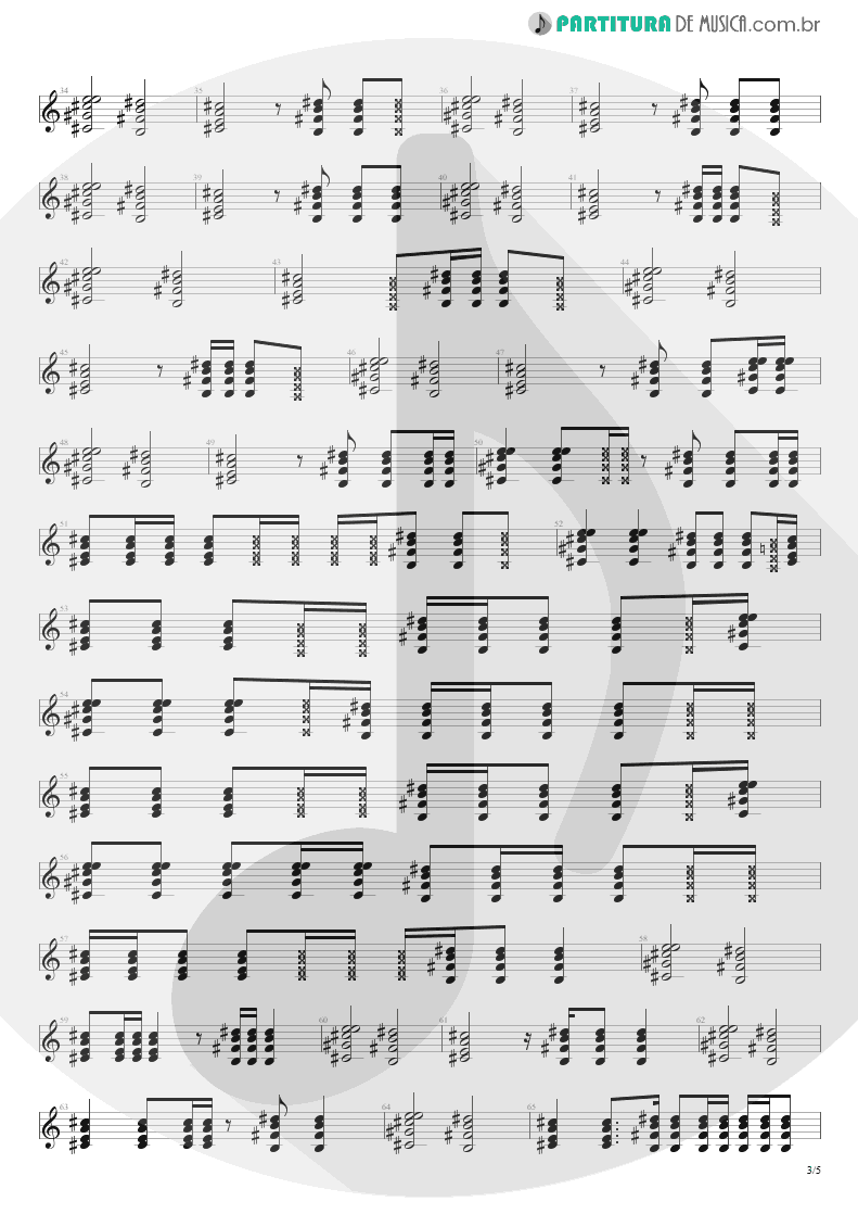 Partitura de musica de Guitarra Elétrica - All Along The Watchtower | Jimi Hendrix | Electric Ladyland 1968 - pag 3