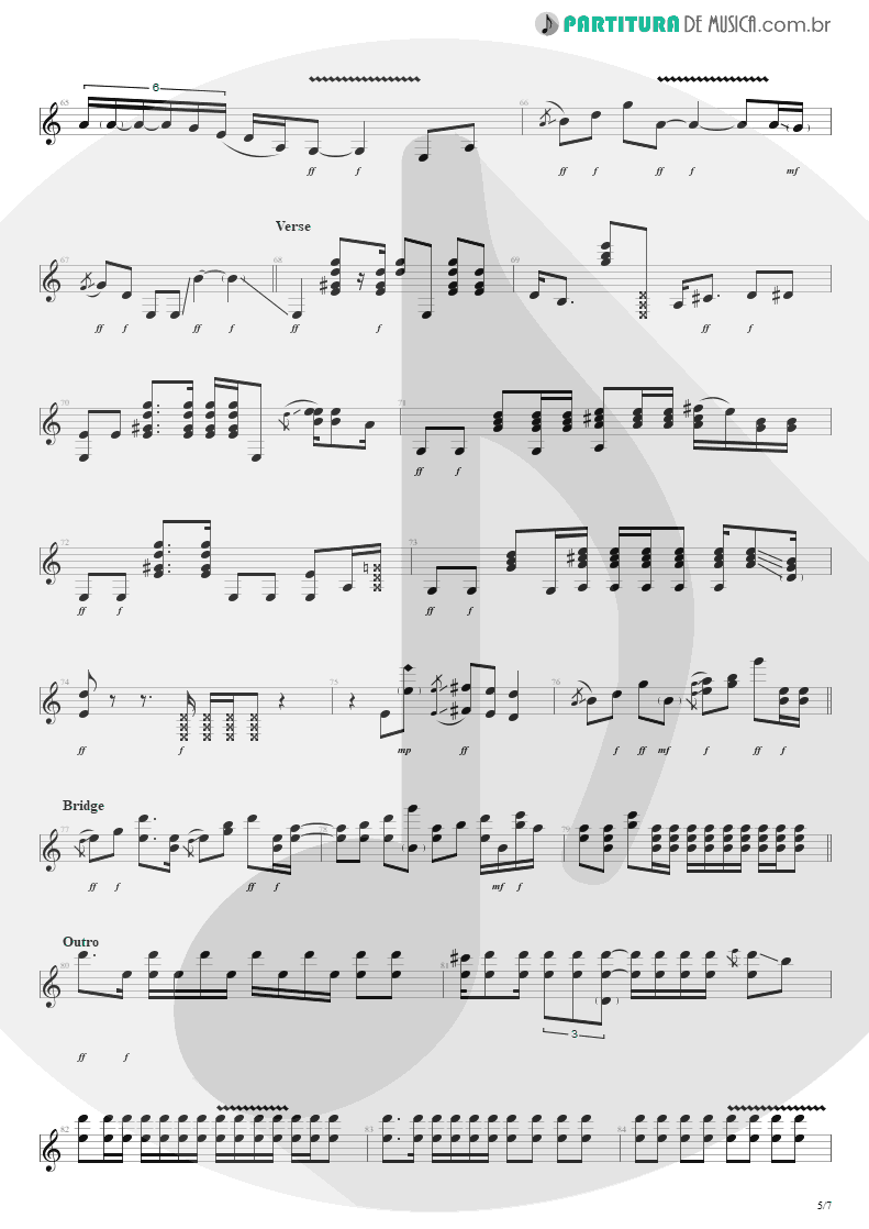 Partitura de musica de Guitarra Elétrica - Purple Haze | Jimi Hendrix | Live at the Royal Albert Hall 1969 - pag 5