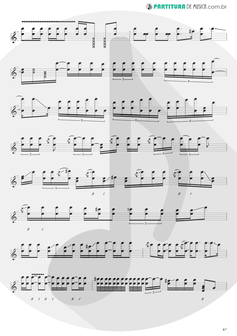 Partitura de musica de Guitarra Elétrica - Purple Haze | Jimi Hendrix | Live at the Royal Albert Hall 1969 - pag 6