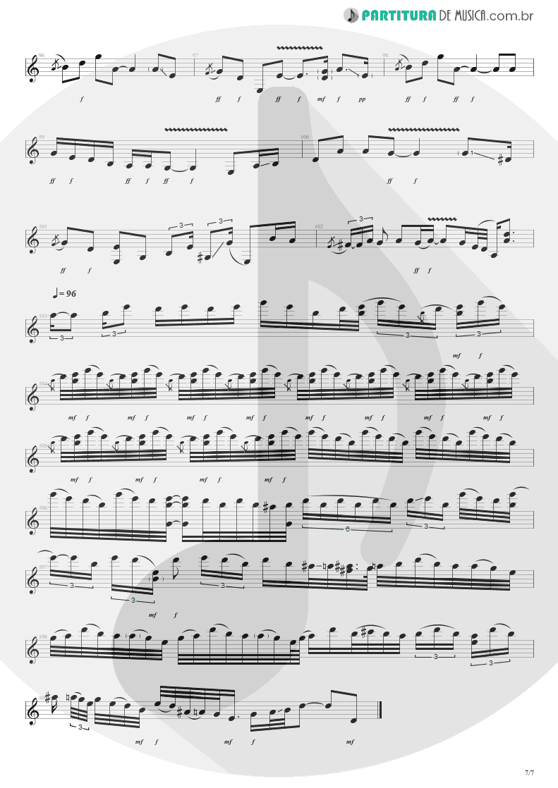 Partitura de musica de Guitarra Elétrica - Purple Haze | Jimi Hendrix | Live at the Royal Albert Hall 1969 - pag 7