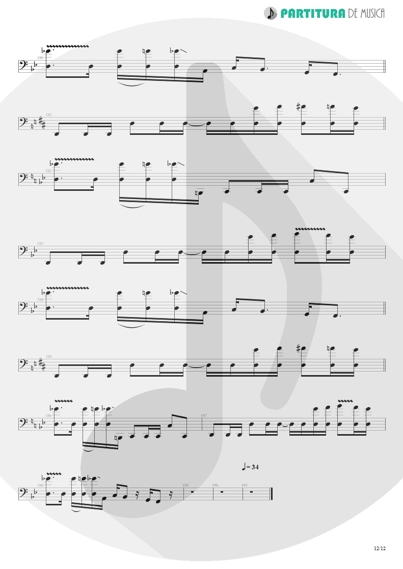 Partitura de musica de Baixo Elétrico - Damage Control | John Petrucci | Suspended Animation 2005 - pag 12