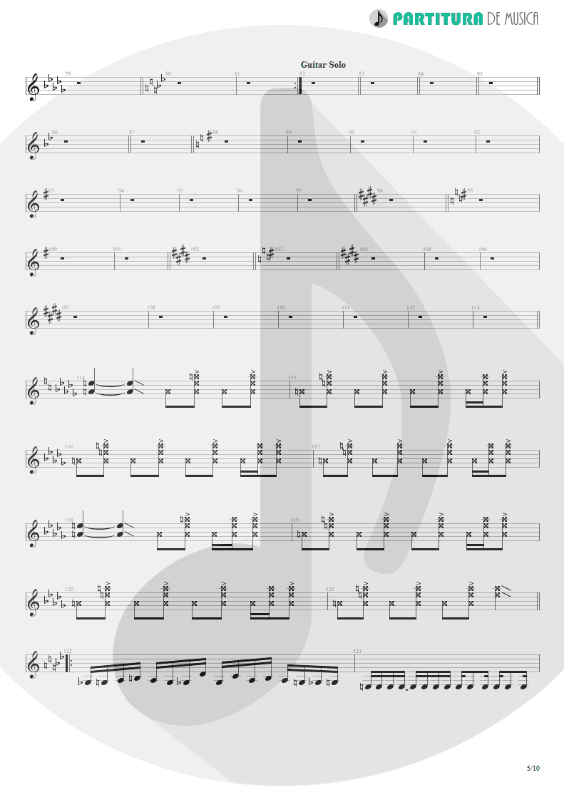 Partitura de musica de Guitarra Elétrica - Damage Control | John Petrucci | Suspended Animation 2005 - pag 5