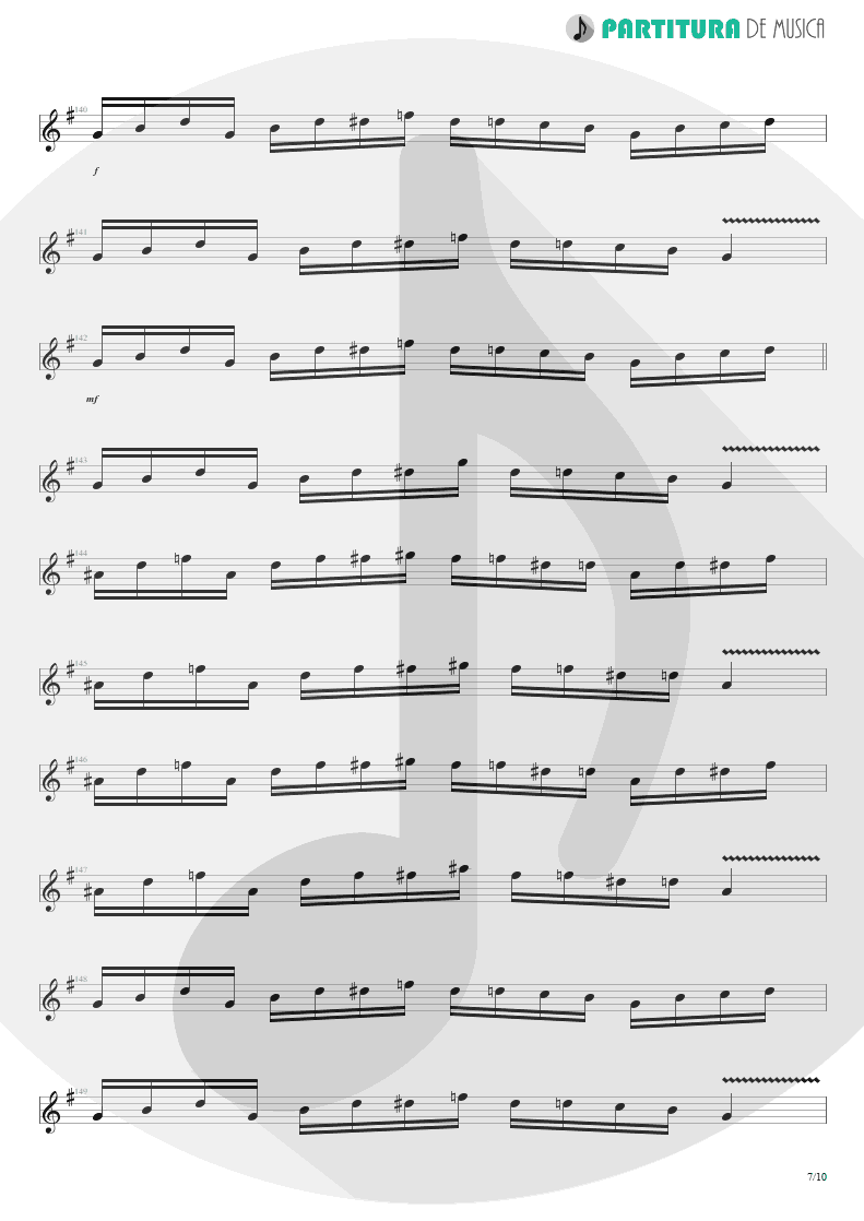 Partitura de musica de Guitarra Elétrica - Damage Control | John Petrucci | Suspended Animation 2005 - pag 7