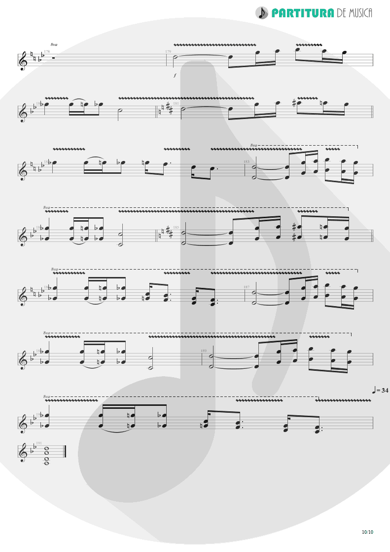 Partitura de musica de Guitarra Elétrica - Damage Control | John Petrucci | Suspended Animation 2005 - pag 10