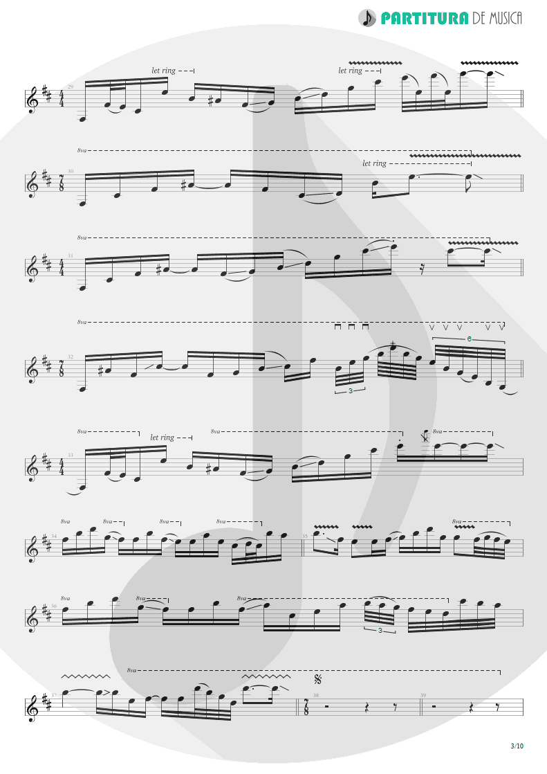 Partitura de musica de Guitarra Elétrica - Damage Control | John Petrucci | Suspended Animation 2005 - pag 3