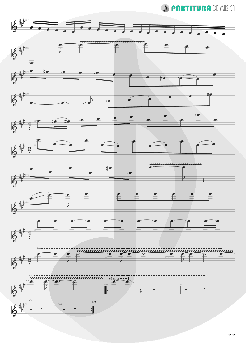 Partitura de musica de Guitarra Elétrica - Glasgow Kiss | John Petrucci | Suspended Animation 2005 - pag 10