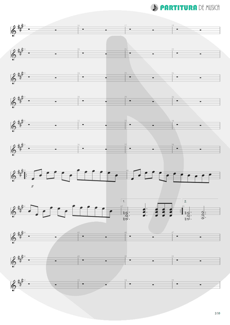 Partitura de musica de Guitarra Elétrica - Glasgow Kiss | John Petrucci | Suspended Animation 2005 - pag 2