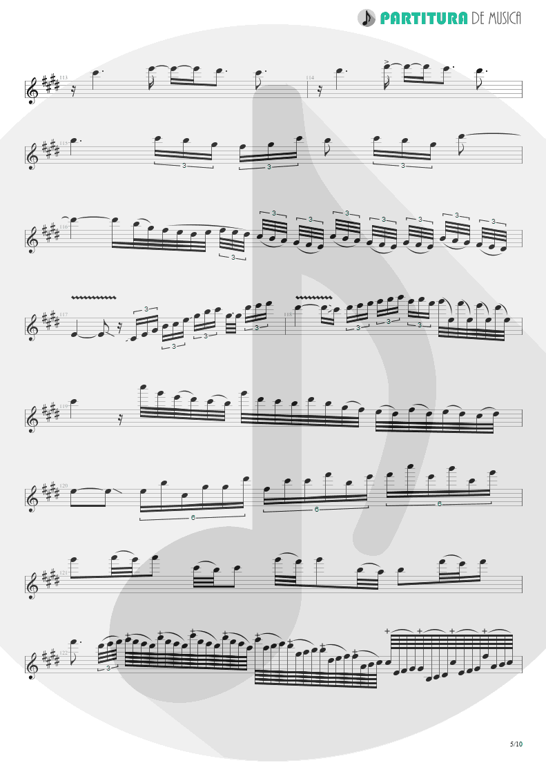 Partitura de musica de Guitarra Elétrica - Glasgow Kiss | John Petrucci | Suspended Animation 2005 - pag 5