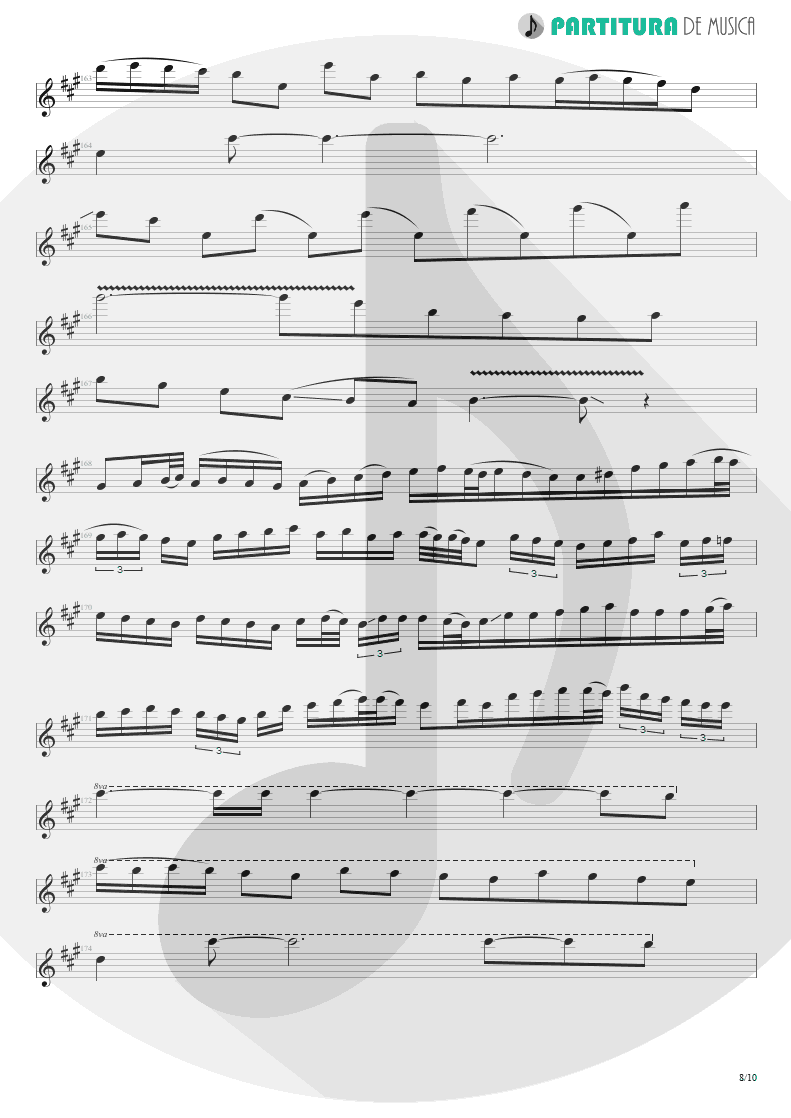 Partitura de musica de Guitarra Elétrica - Glasgow Kiss | John Petrucci | Suspended Animation 2005 - pag 8