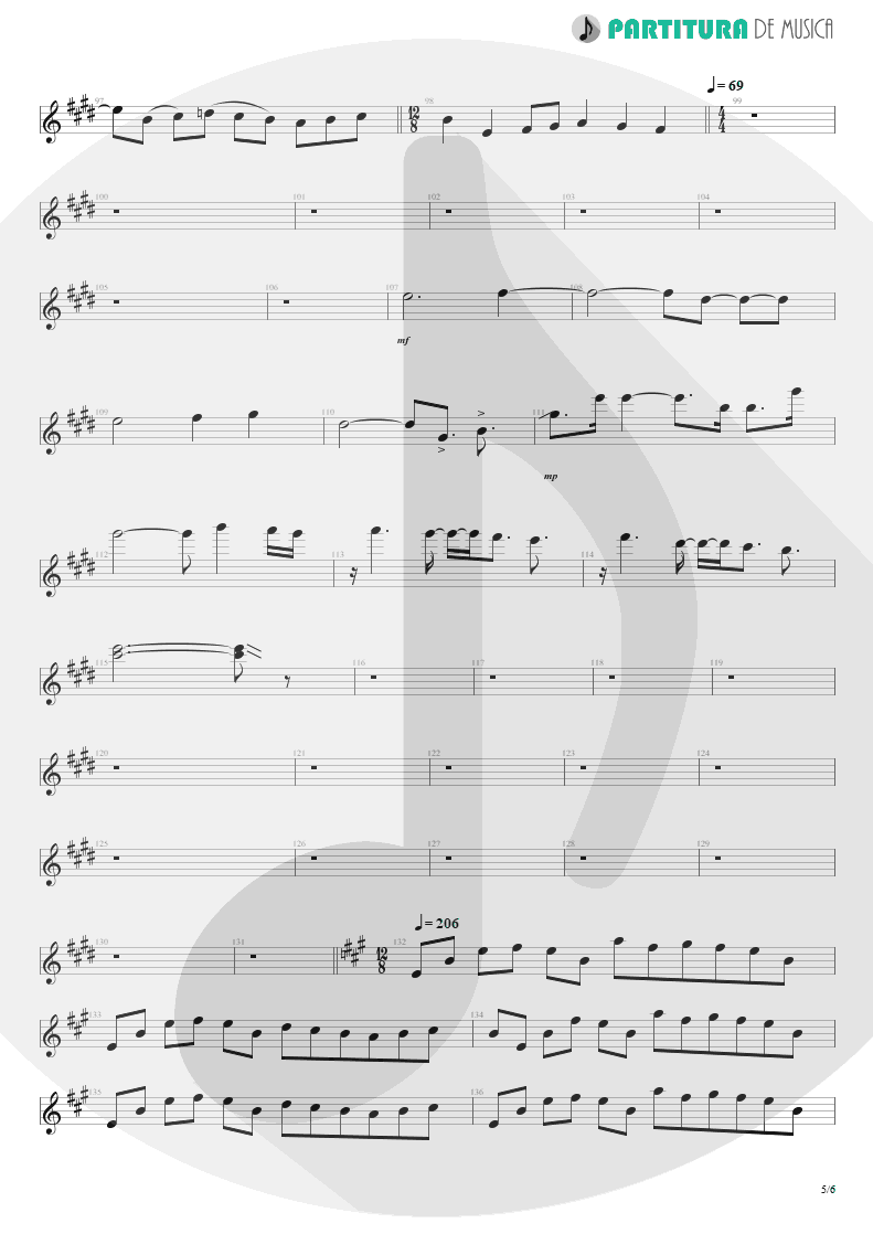 Partitura de musica de Guitarra Elétrica - Glasgow Kiss | John Petrucci | Suspended Animation 2005 - pag 5