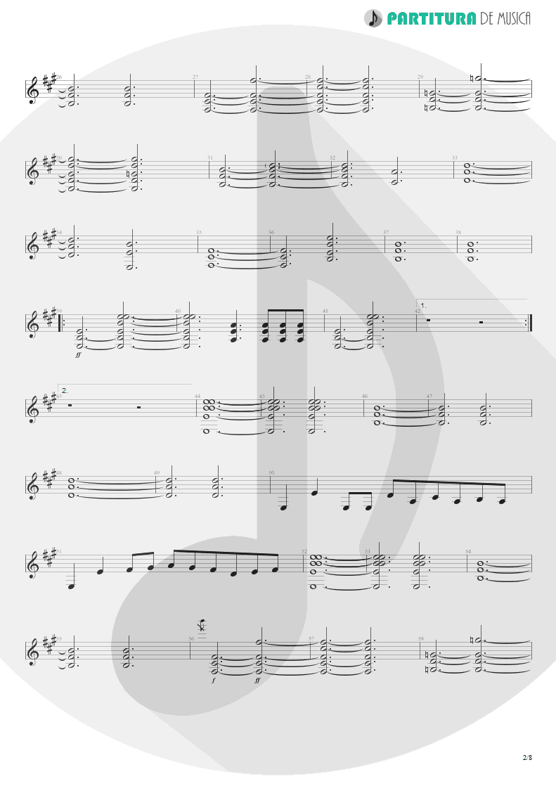 Partitura de musica de Guitarra Elétrica - Glasgow Kiss | John Petrucci | Suspended Animation 2005 - pag 2