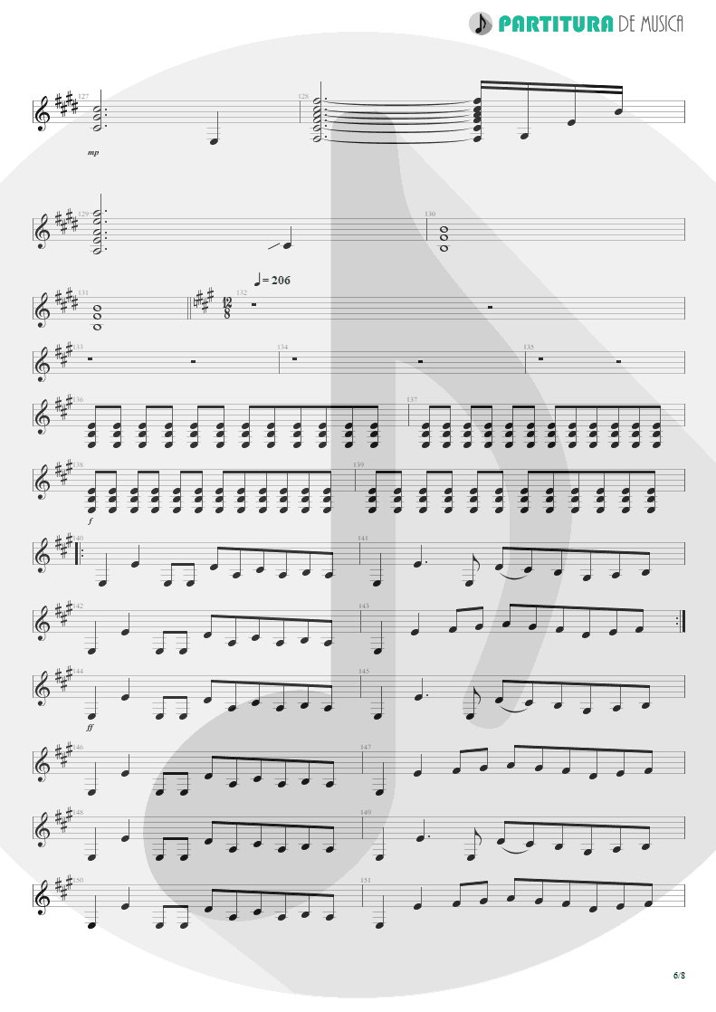 Partitura de musica de Guitarra Elétrica - Glasgow Kiss | John Petrucci | Suspended Animation 2005 - pag 6