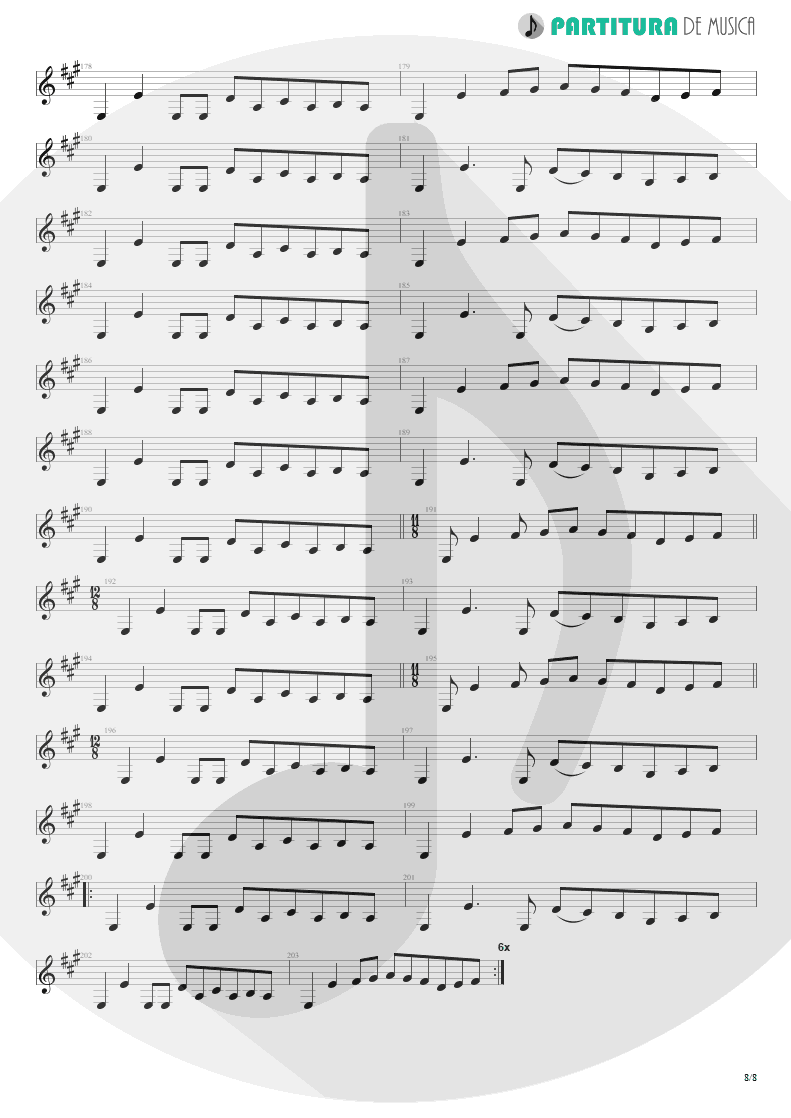 Partitura de musica de Guitarra Elétrica - Glasgow Kiss | John Petrucci | Suspended Animation 2005 - pag 8