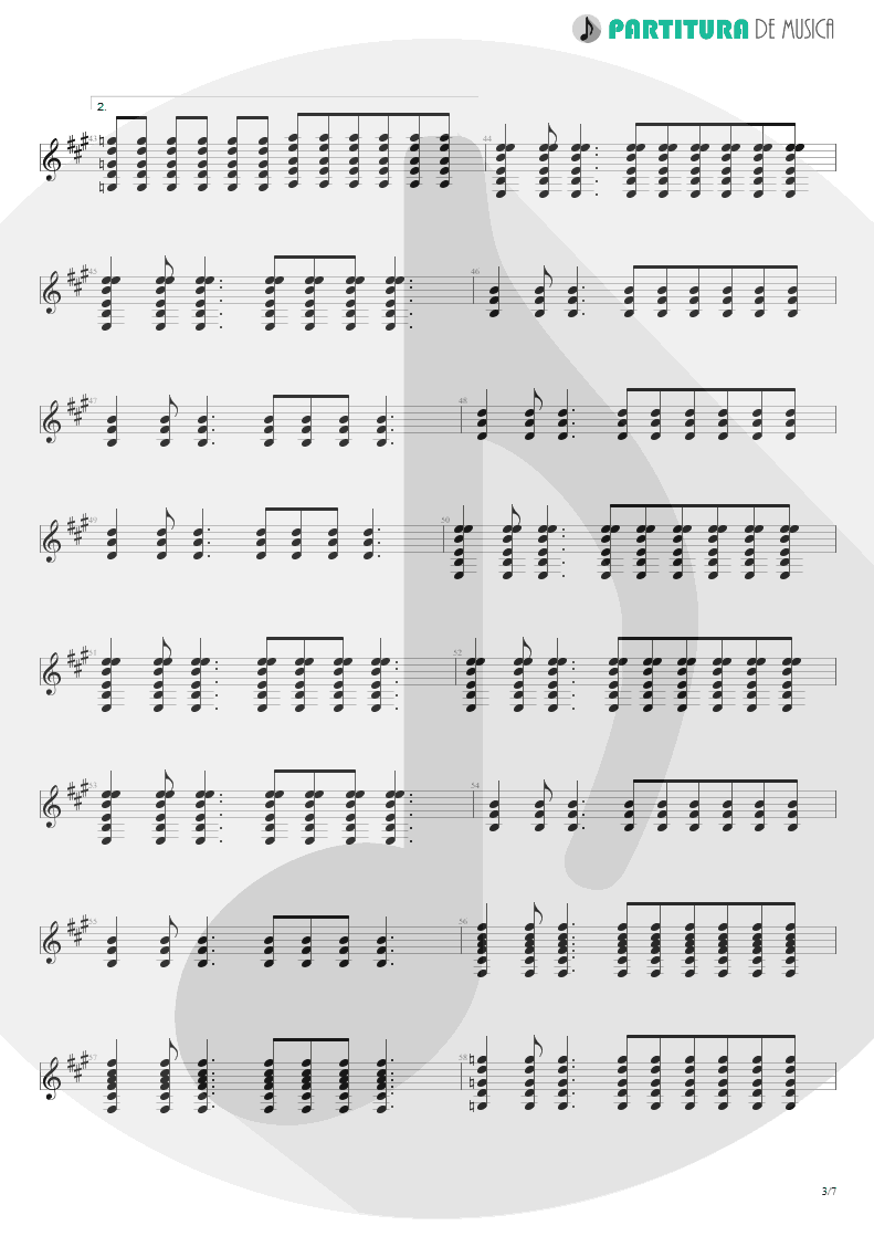 Partitura de musica de Violão - Glasgow Kiss | John Petrucci | Suspended Animation 2005 - pag 3