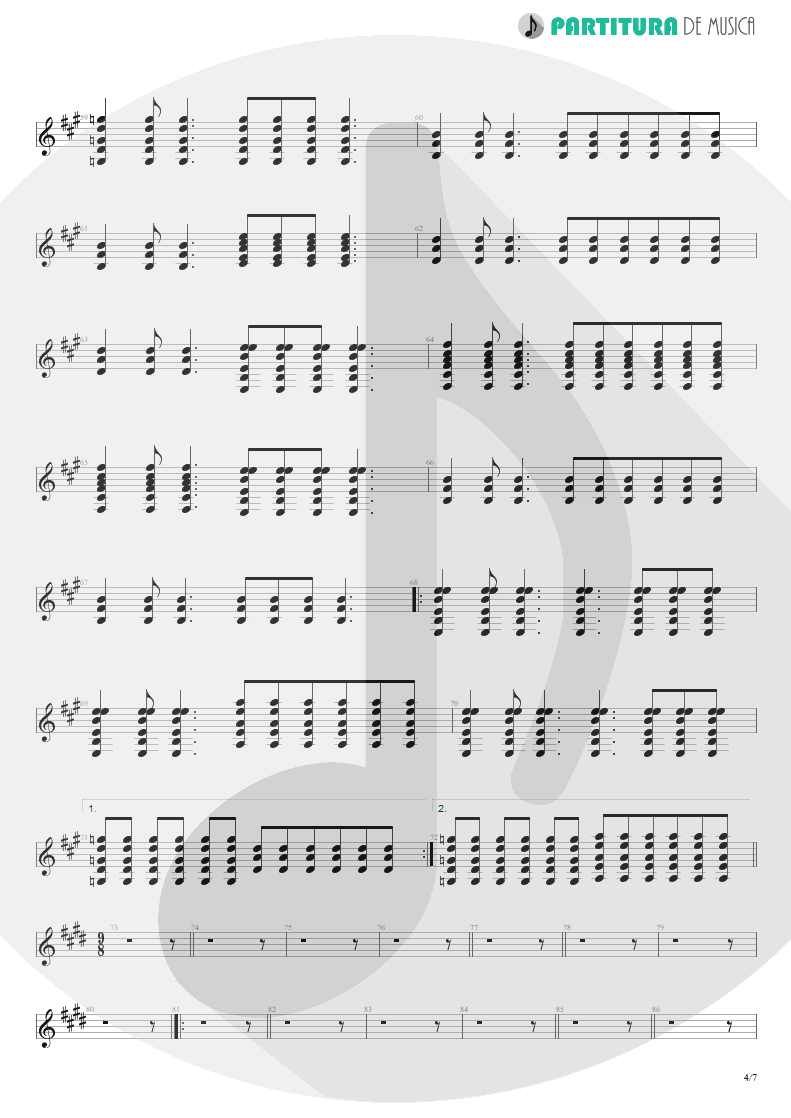 Partitura de musica de Violão - Glasgow Kiss | John Petrucci | Suspended Animation 2005 - pag 4