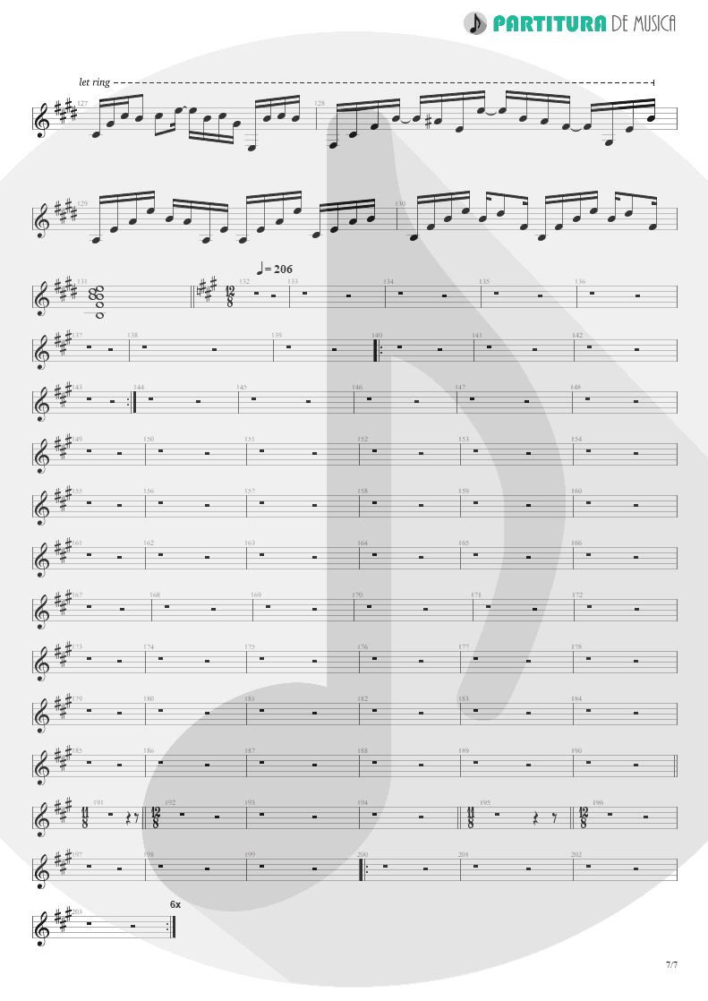 Partitura de musica de Violão - Glasgow Kiss | John Petrucci | Suspended Animation 2005 - pag 7
