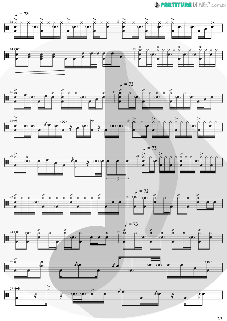 Partitura de musica de Bateria - Ranking | Jorge e Mateus | T.E.P EP1 2020 - pag 2