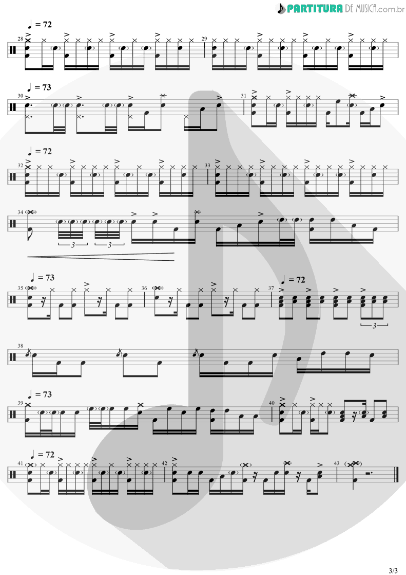 Partitura de musica de Bateria - Ranking | Jorge e Mateus | T.E.P EP1 2020 - pag 3