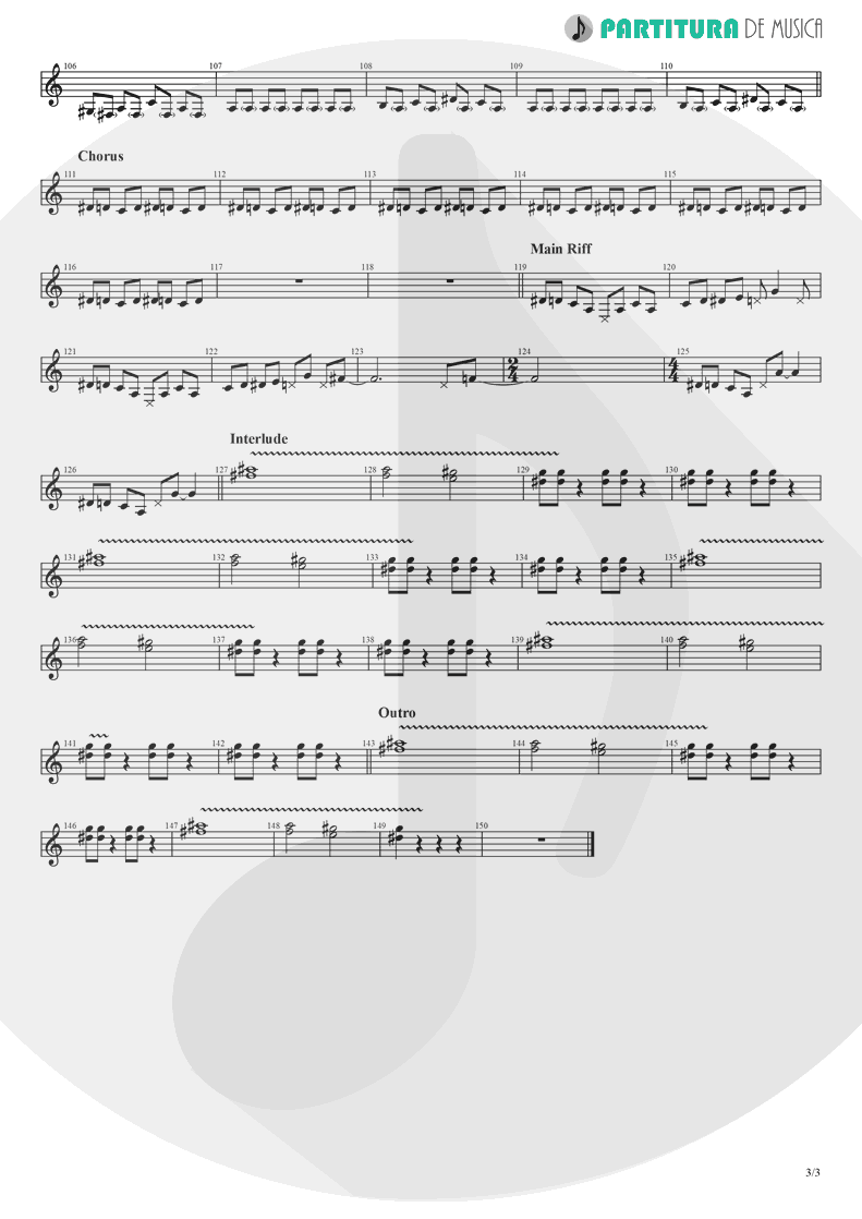 Partitura de musica de Guitarra Elétrica - Skrblík | Kabát | Ma Ji Motorovou 1991 - pag 3