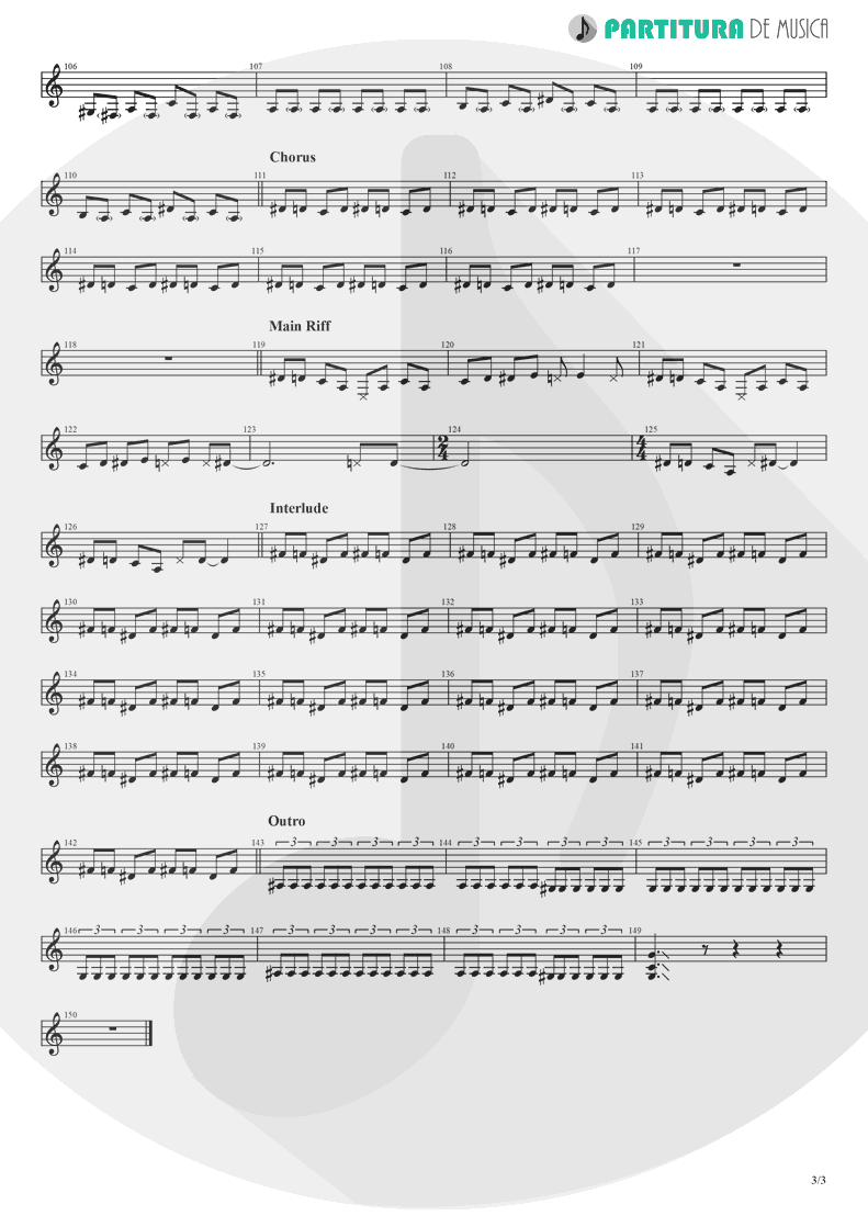 Partitura de musica de Guitarra Elétrica - Skrblík | Kabát | Ma Ji Motorovou 1991 - pag 3