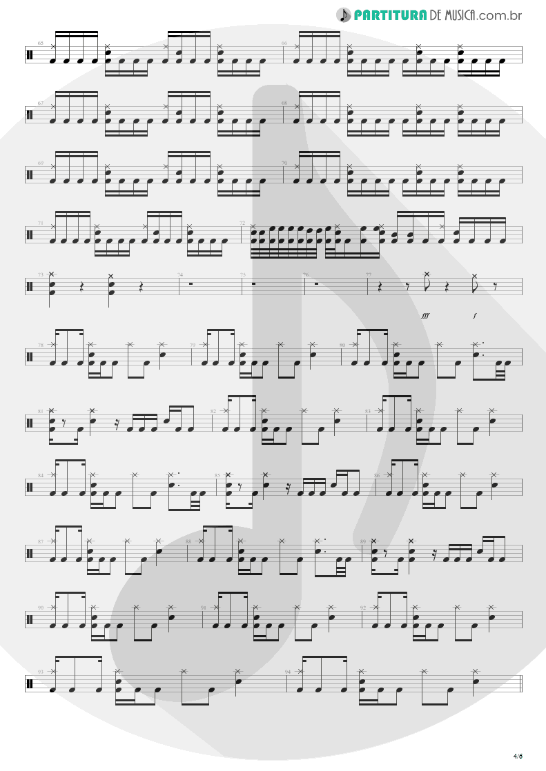 Partitura de musica de Bateria - Enfermo | Kiko Loureiro | No Gravity 2005 - pag 4