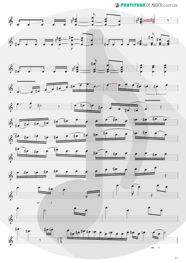 Partitura de musica de Guitarra Elétrica - Enfermo | Kiko Loureiro | No Gravity 2005 - pag 5