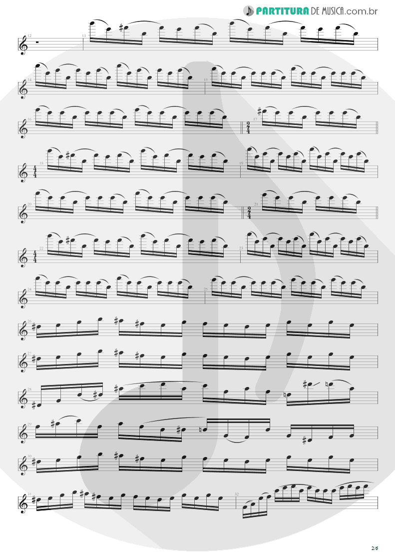 Partitura de musica de Guitarra Elétrica - Enfermo | Kiko Loureiro | No Gravity 2005 - pag 2