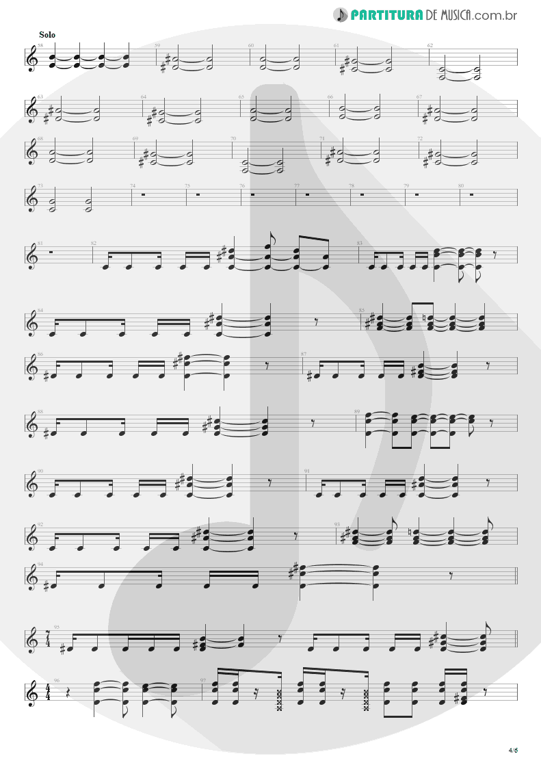 Partitura de musica de Guitarra Elétrica - Enfermo | Kiko Loureiro | No Gravity 2005 - pag 4