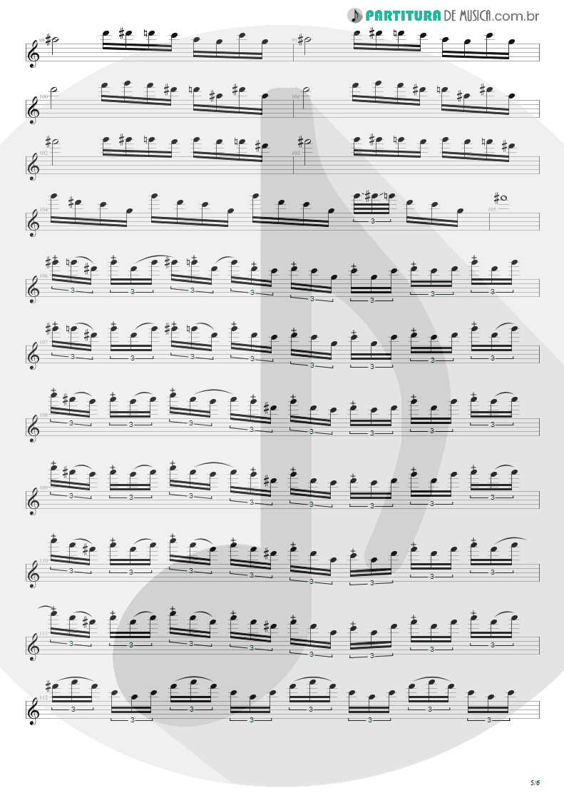 Partitura de musica de Guitarra Elétrica - Enfermo | Kiko Loureiro | No Gravity 2005 - pag 5