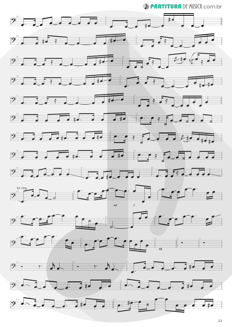 Partitura de musica de Baixo Elétrico - No Gravity | Kiko Loureiro | No Gravity 2005 - pag 2