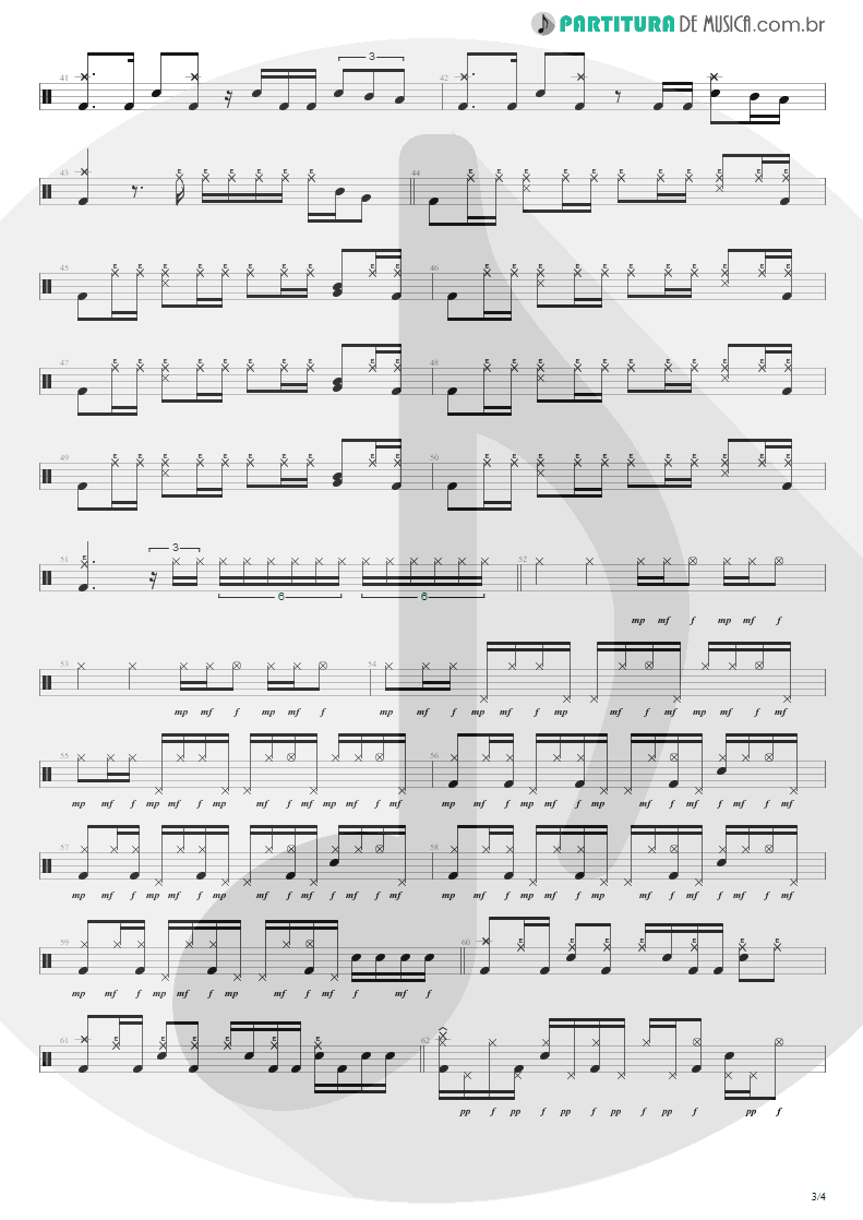 Partitura de musica de Bateria - No Gravity | Kiko Loureiro | No Gravity 2005 - pag 3