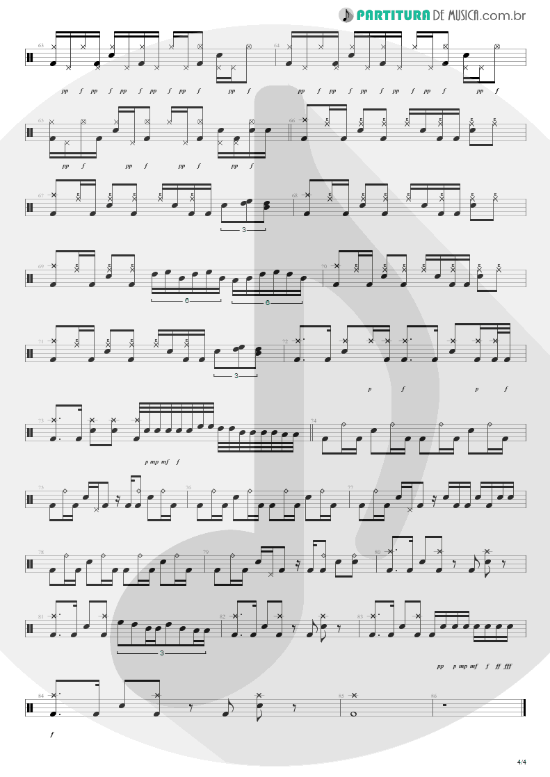 Partitura de musica de Bateria - No Gravity | Kiko Loureiro | No Gravity 2005 - pag 4