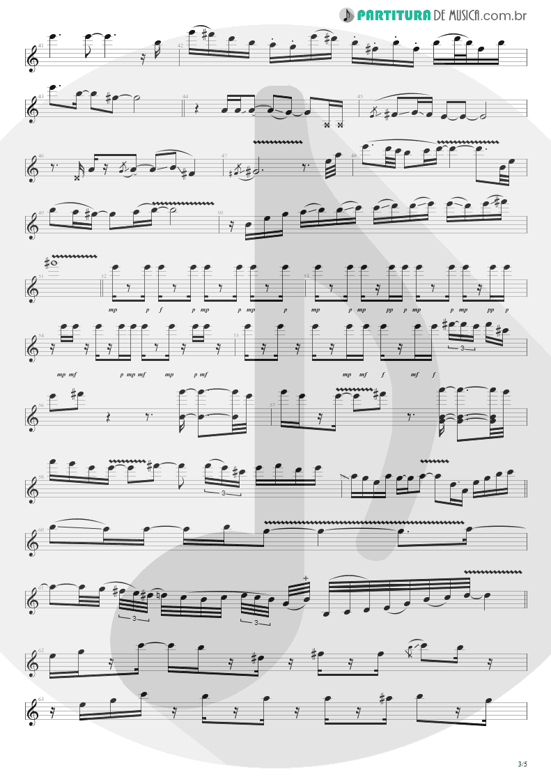 Partitura de musica de Guitarra Elétrica - No Gravity | Kiko Loureiro | No Gravity 2005 - pag 3