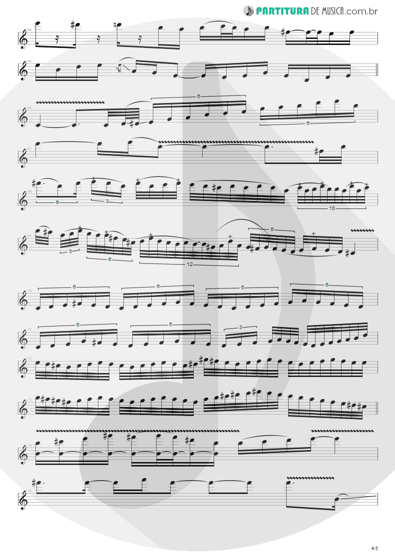 Partitura de musica de Guitarra Elétrica - No Gravity | Kiko Loureiro | No Gravity 2005 - pag 4