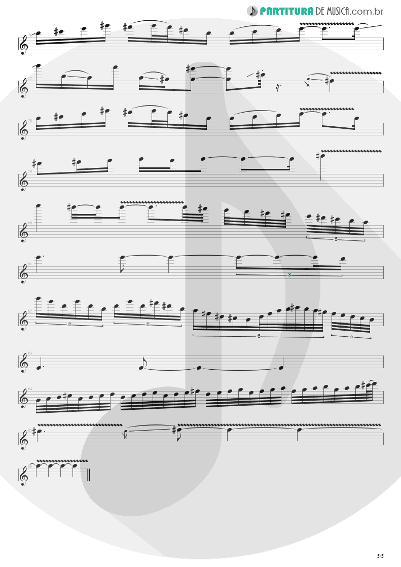 Partitura de musica de Guitarra Elétrica - No Gravity | Kiko Loureiro | No Gravity 2005 - pag 5