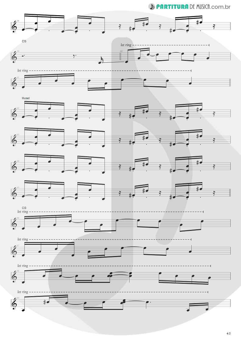 Partitura de musica de Guitarra Elétrica - No Gravity | Kiko Loureiro | No Gravity 2005 - pag 4