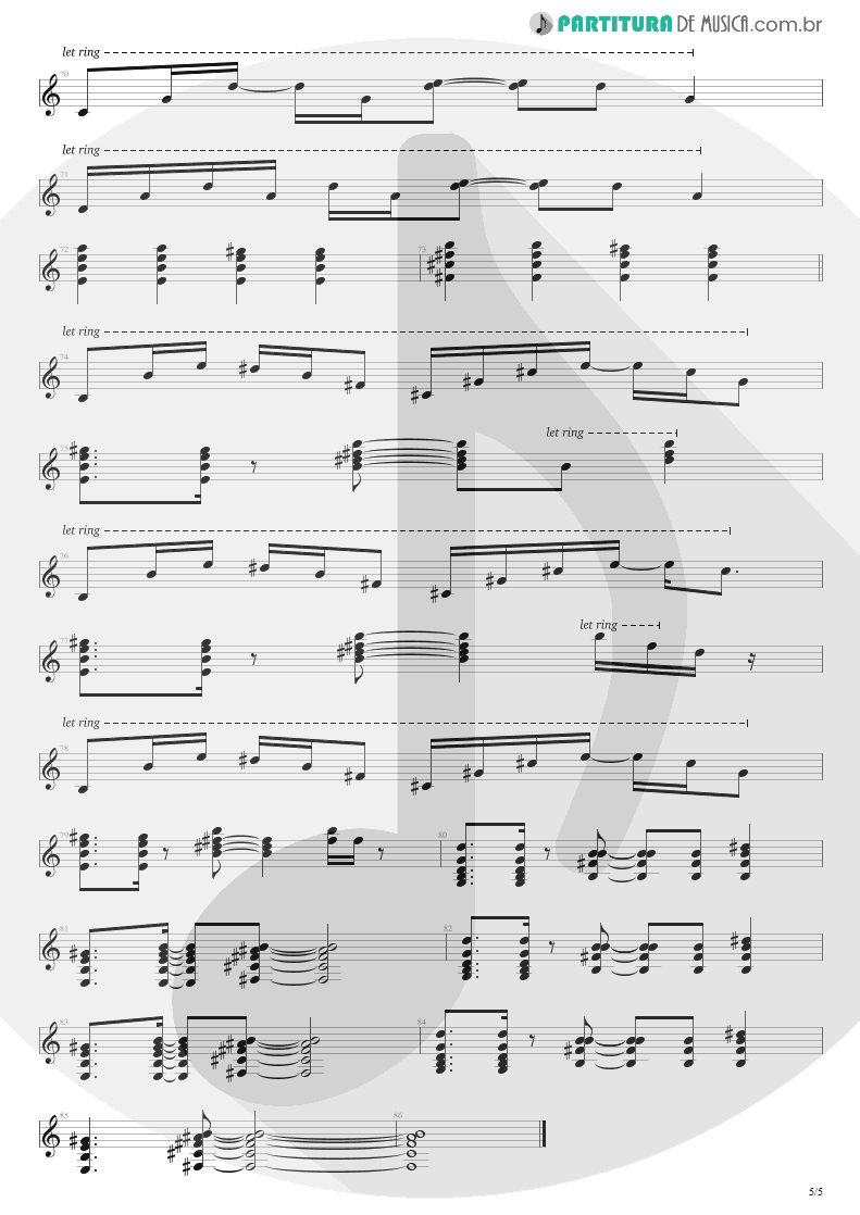 Partitura de musica de Guitarra Elétrica - No Gravity | Kiko Loureiro | No Gravity 2005 - pag 5