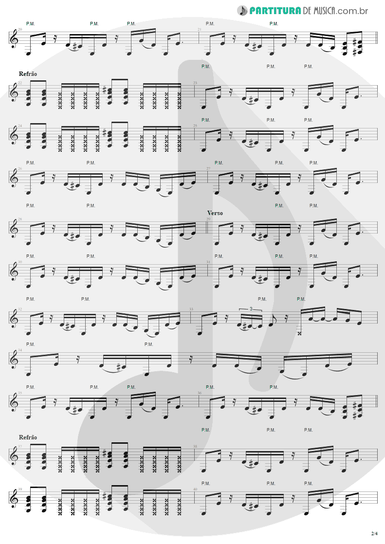 Partitura de musica de Guitarra Elétrica - Always On The Run | Lenny Kravitz | Mama Said 1991 - pag 2