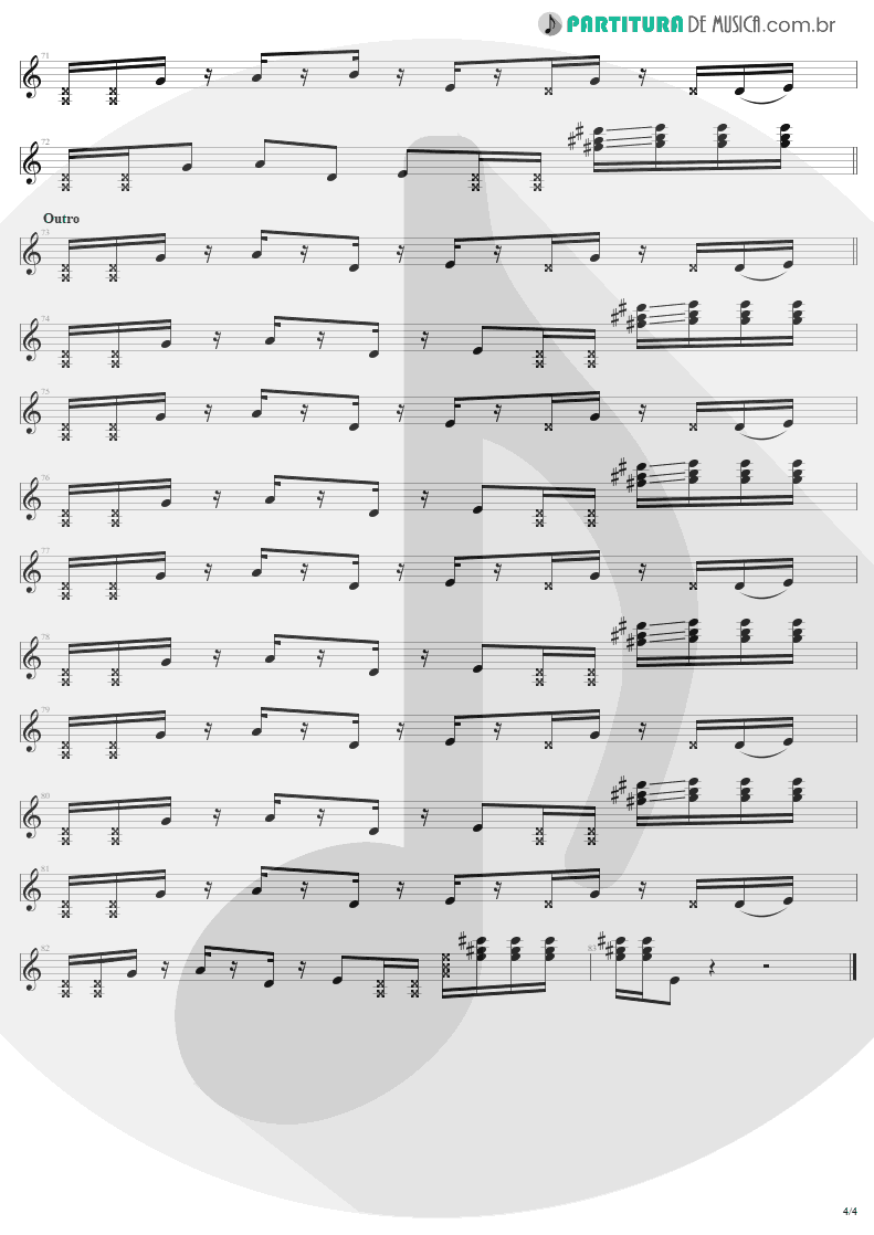 Partitura de musica de Guitarra Elétrica - Always On The Run | Lenny Kravitz | Mama Said 1991 - pag 4