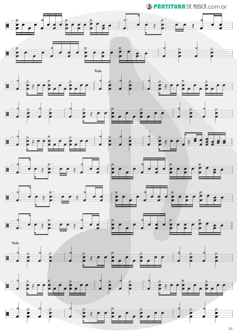 Partitura de musica de Bateria - Fields Of Joy | Lenny Kravitz | Mama Said 1991 - pag 2