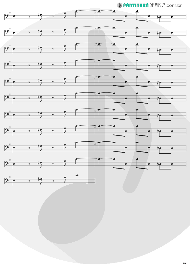 Partitura de musica de Baixo Elétrico - What Goes Around Comes Around | Lenny Kravitz | Mama Said 1991 - pag 2