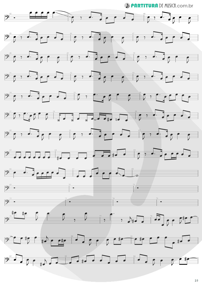 Partitura de musica de Baixo Elétrico - Are You Gonna Go My Way | Lenny Kravitz | Are You Gonna Go My Way 1993 - pag 2